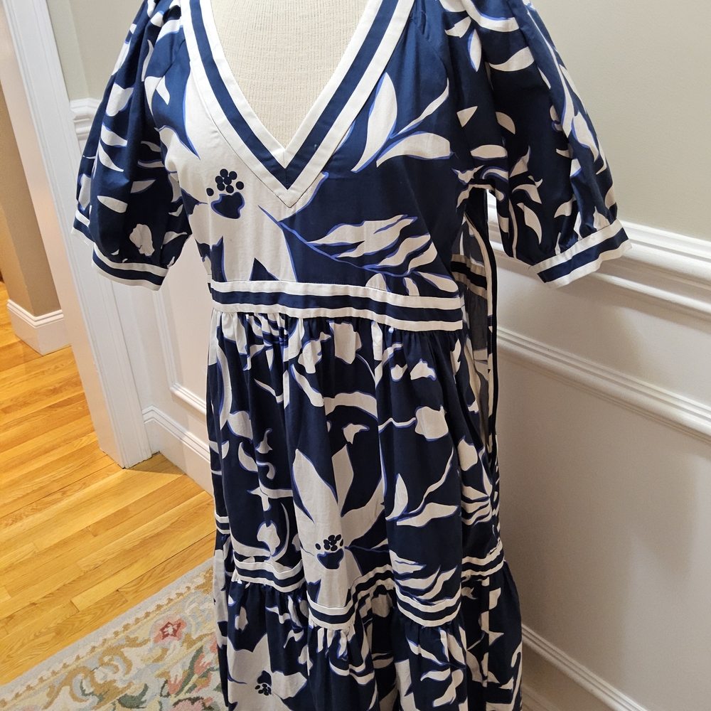 Gretchen Scott Designs Navy and White Floral Maxi Dress